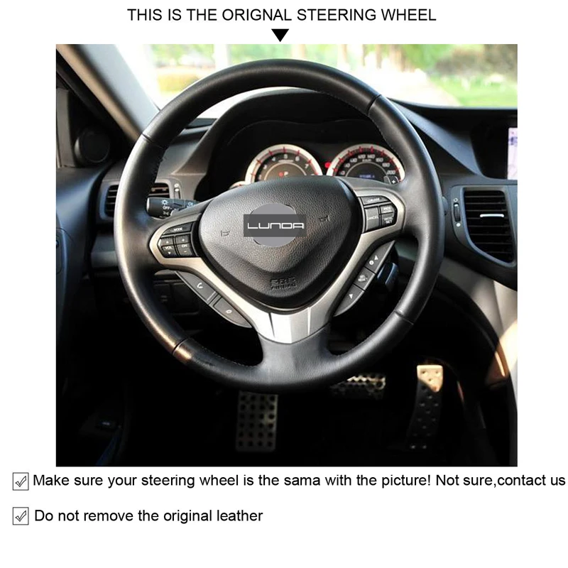 DIY пользовательский сшитый вручную искусственный кожаный чехол рулевого колеса автомобиля для Honda Spirior OId Accord