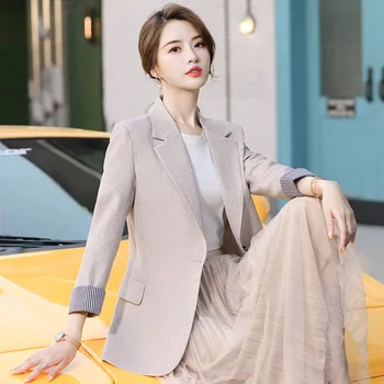 

Women Single Button Blazer Elegant Temperament Ladies Blazers Coat Suits Female Loose Office Lady Blazers Casual Plus Size