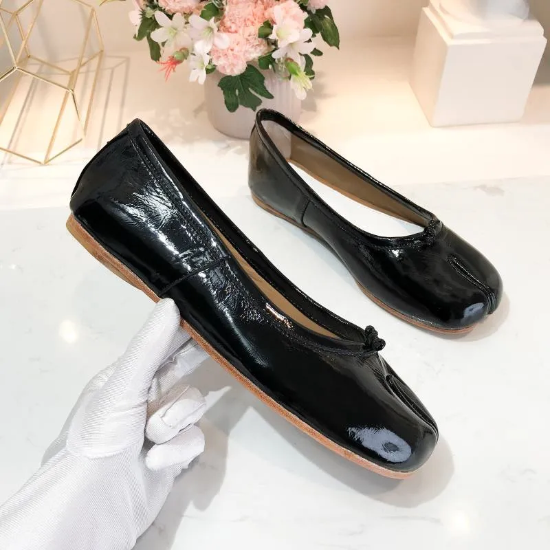 Black Leather Г., шикарные женские туфли с разрезом обувь ярких цветов на плоской подошве, модная повседневная женская обувь удобная обувь на плоской подошве - Цвет: Black Leather