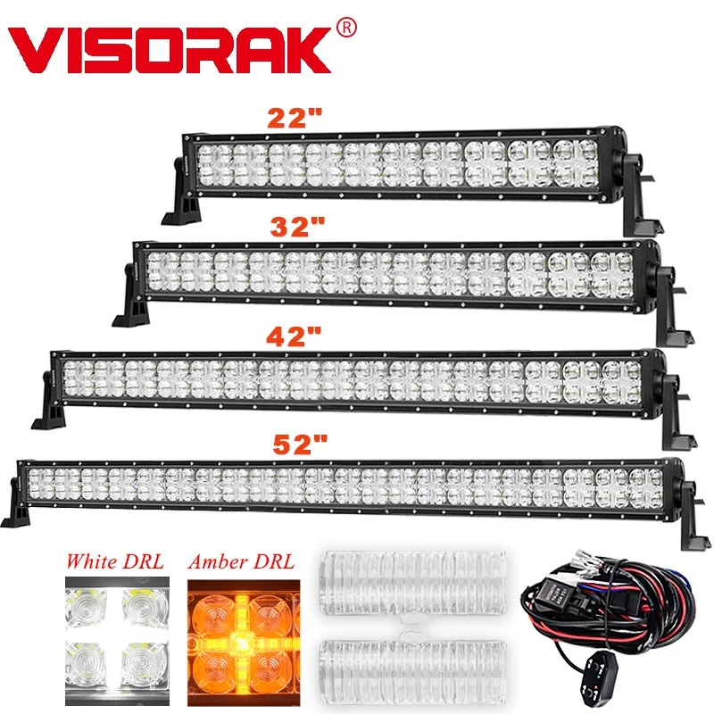 

VISORAK 7D White/Amber DRL Straight Offroad LED Light Bar 4x4 LED Bar SUV Bar Light For Car Boat Off-road 4WD 4x4 Truck SUV ATV