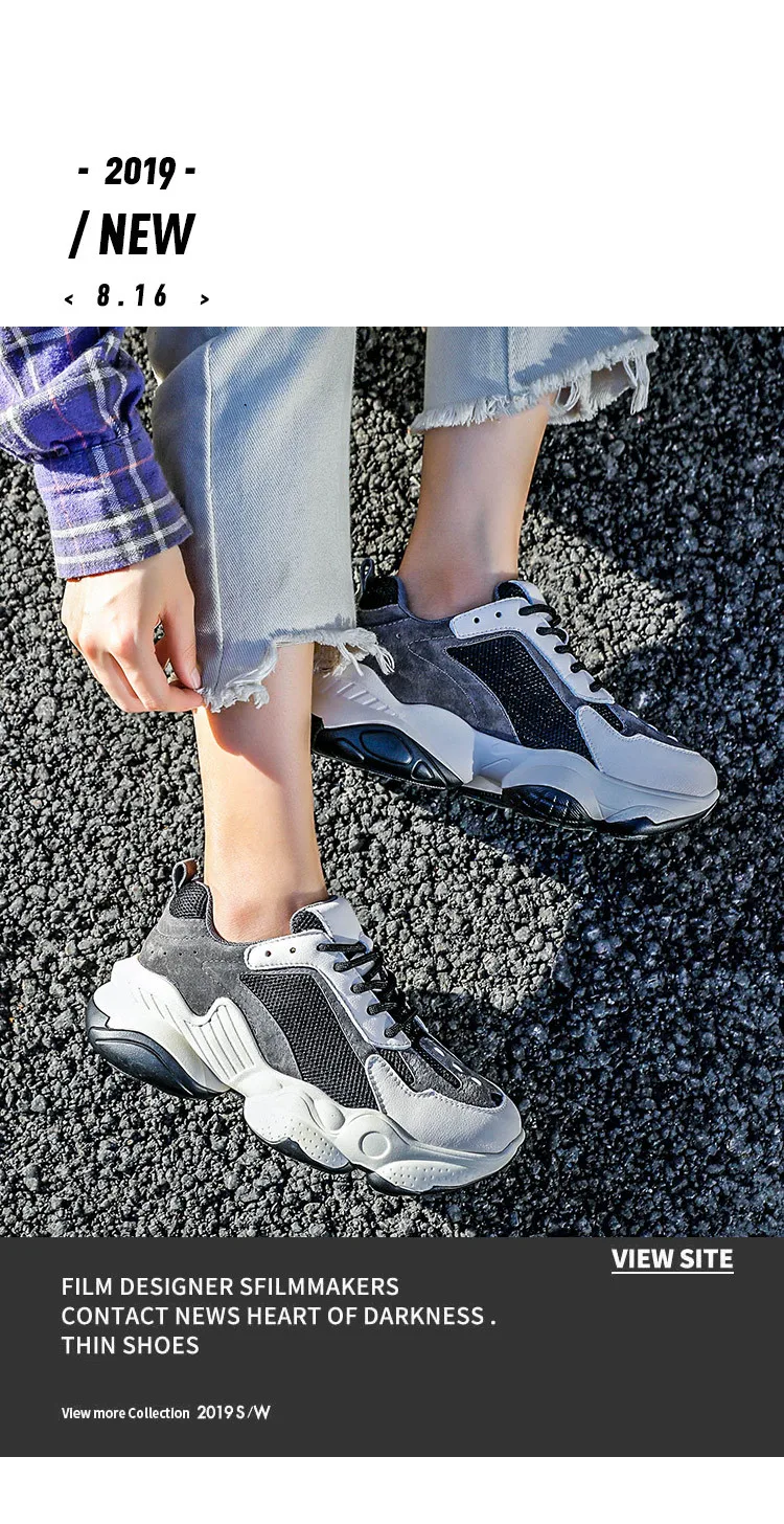 Casual Shoes Women Dad Shoes Ladies Autumn New Sneakers Real Leather Casual Shoes Woman Breathable Female Chunky footware