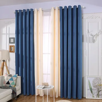 

Nordic Style Blackout Curtains for Living Room Gray Room Decor Thermal Insulated Solid Drapes Splice Bedroom Blackout Curtain