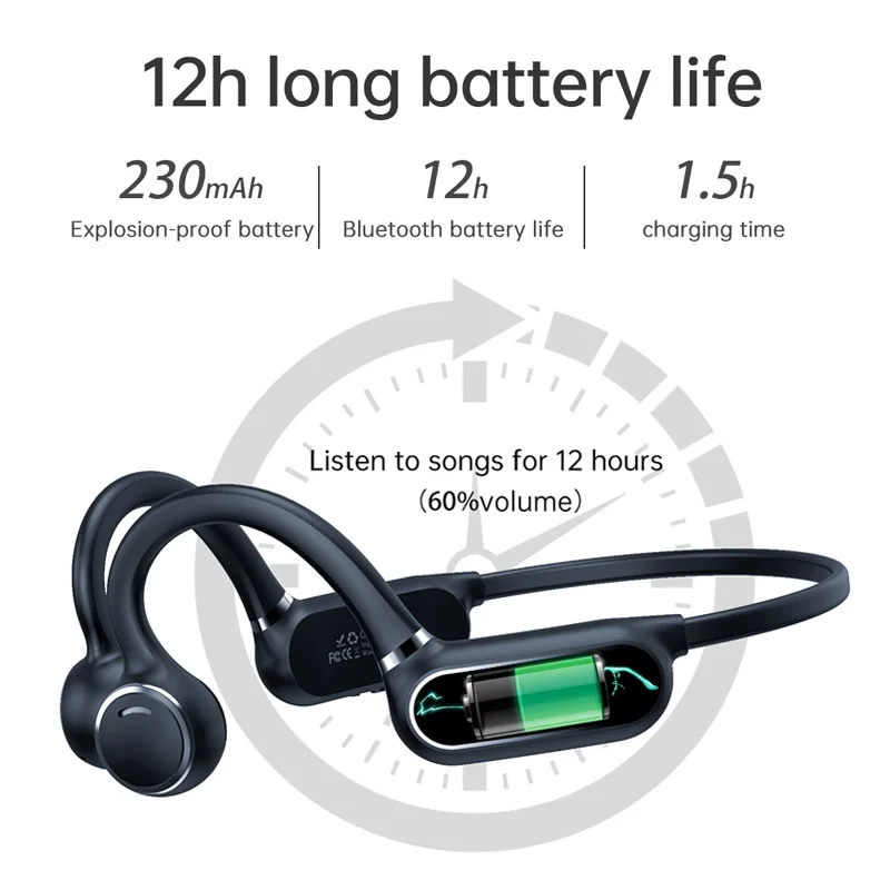For Xiaomi Huawei Sony Air conduction touch Bluetooth 5.0 wireless earphone sports waterproof noise reduction with microphone