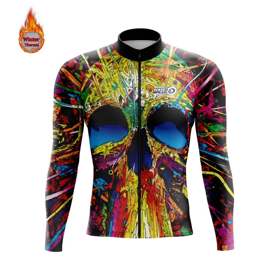 Giacca Ciclismo Uomo Santic In Pile Nera - Manica Lunga Termica Con Cerniera - Taglie Dalla XL Alla 3XL