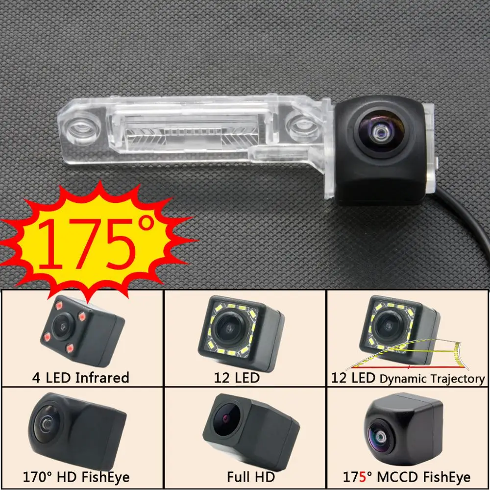 175 градусов MCCD рыбий глаз 12LED HD камера заднего вида для Volkswagen VW Passat B6 CC Touran Caddy Golf Plus