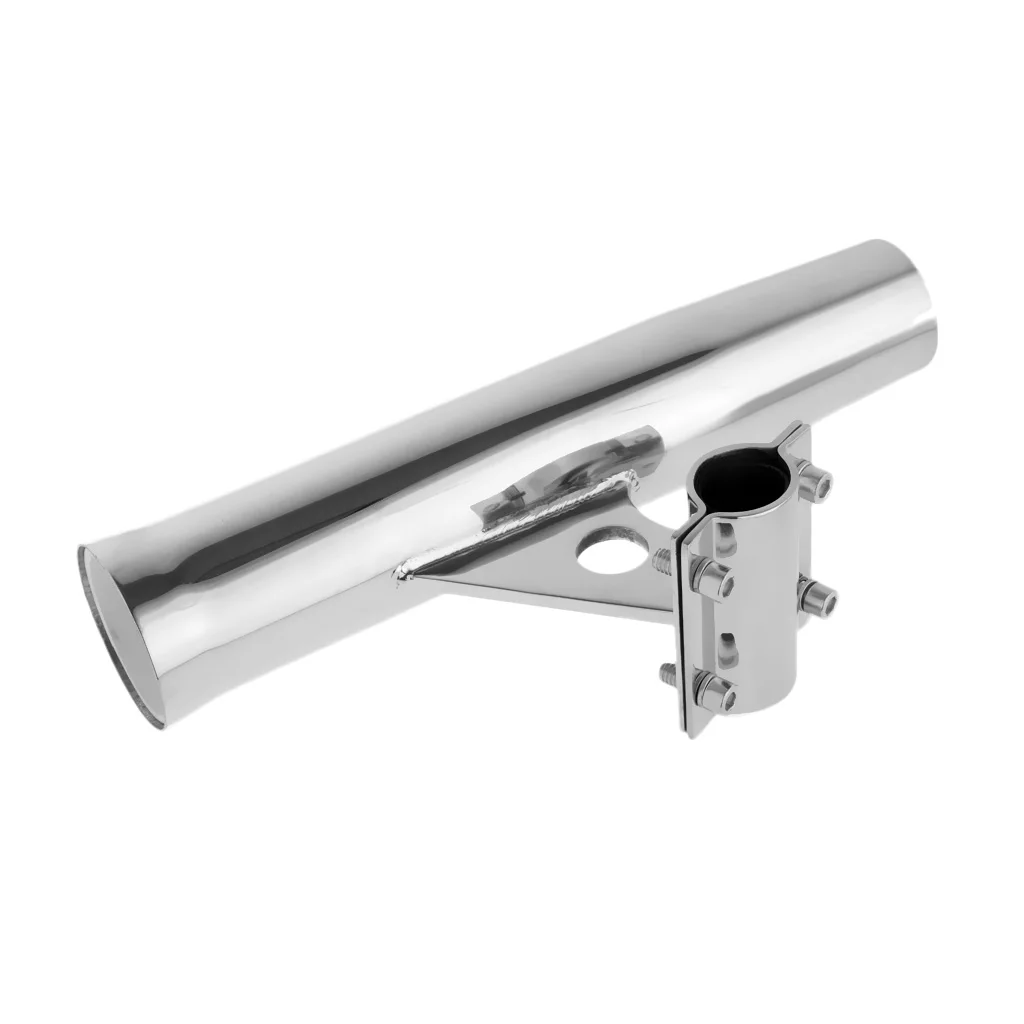 

Stainless Steel Fishing Rod Holder Tube Clamp On 7/8 to 1" Rail White Insert