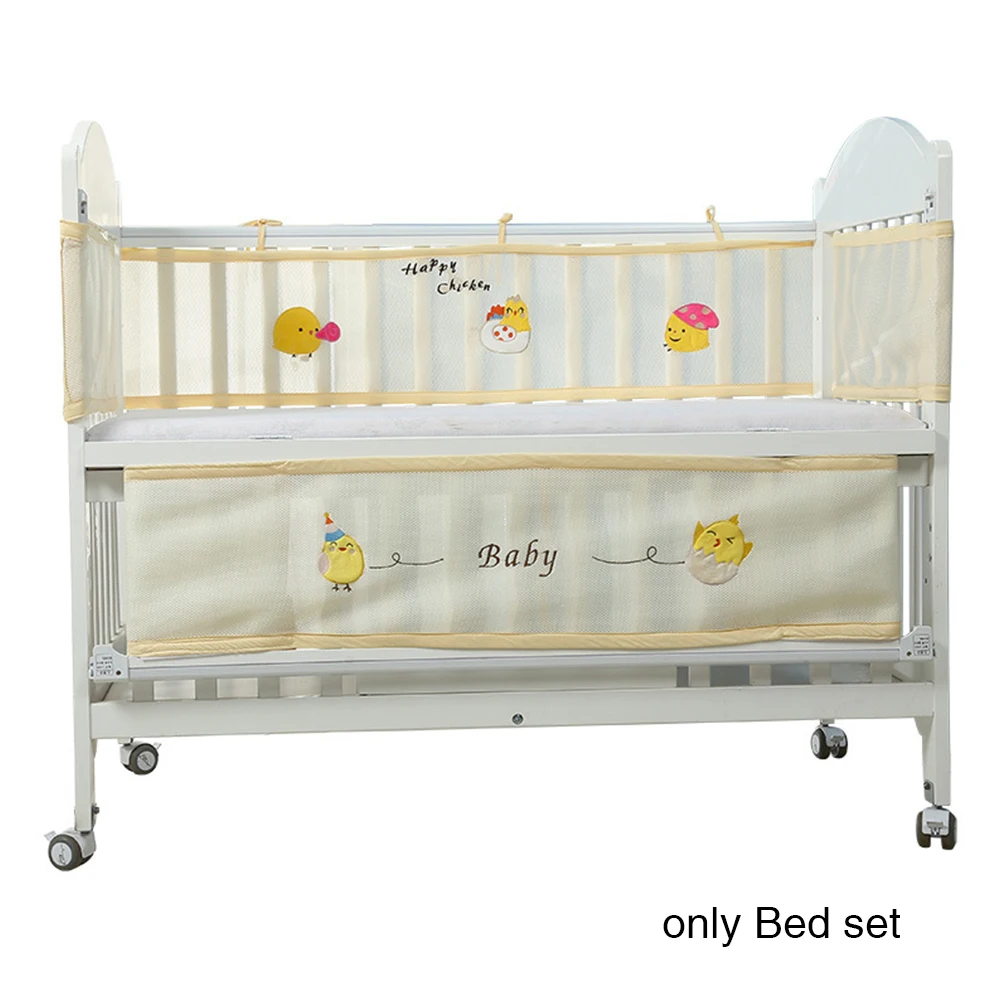 Кровать бампер безопасности моющиеся детские с принтом летние Мультяшные дышащие полукруглые портативные сетчатые коллизионные кроватки