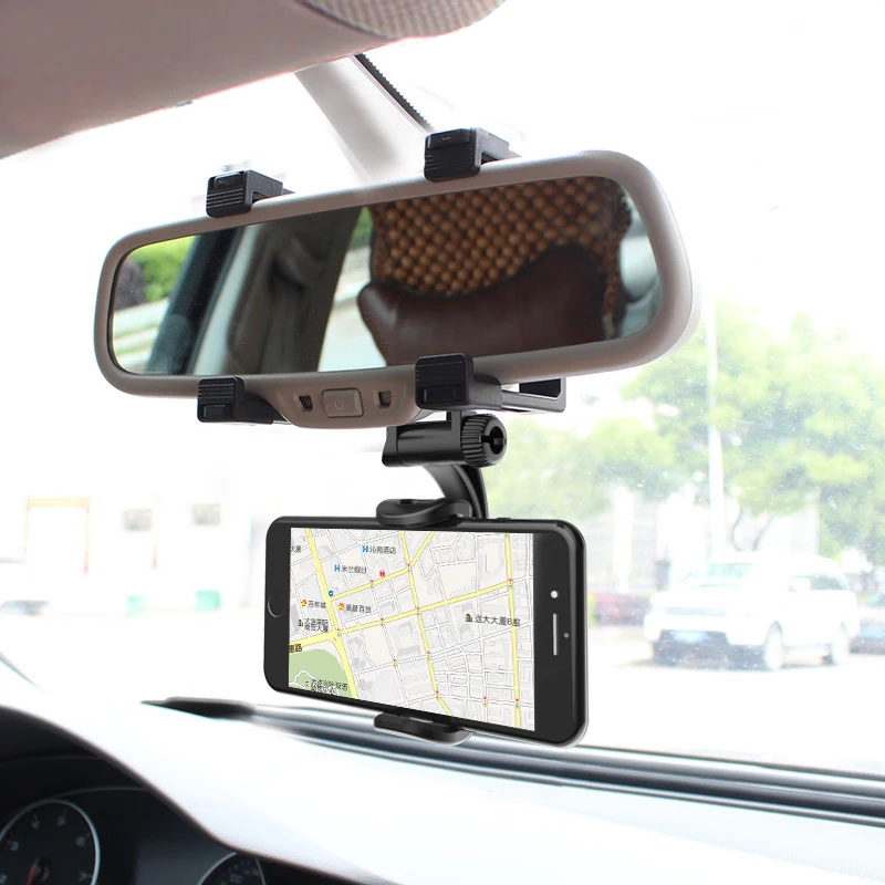 Автомобильный держатель для телефона с зеркалом заднего вида Univerola, вращение на 360 градусов, для iPhone, huawei, xiaomi, gps, подставка для смартфона, обновленная