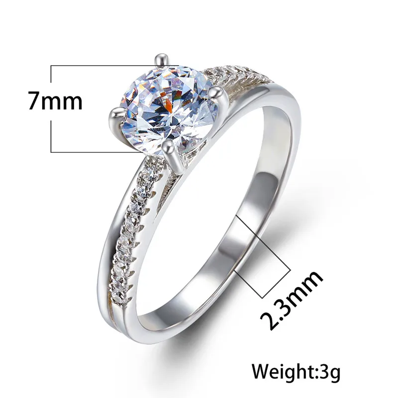 Модные дамские 3CT лабораторный алмаз обручальное кольцо минималистическое обещание на помолвку кольцо модное Настоящее серебро 925 пробы вечерние кольца на палец