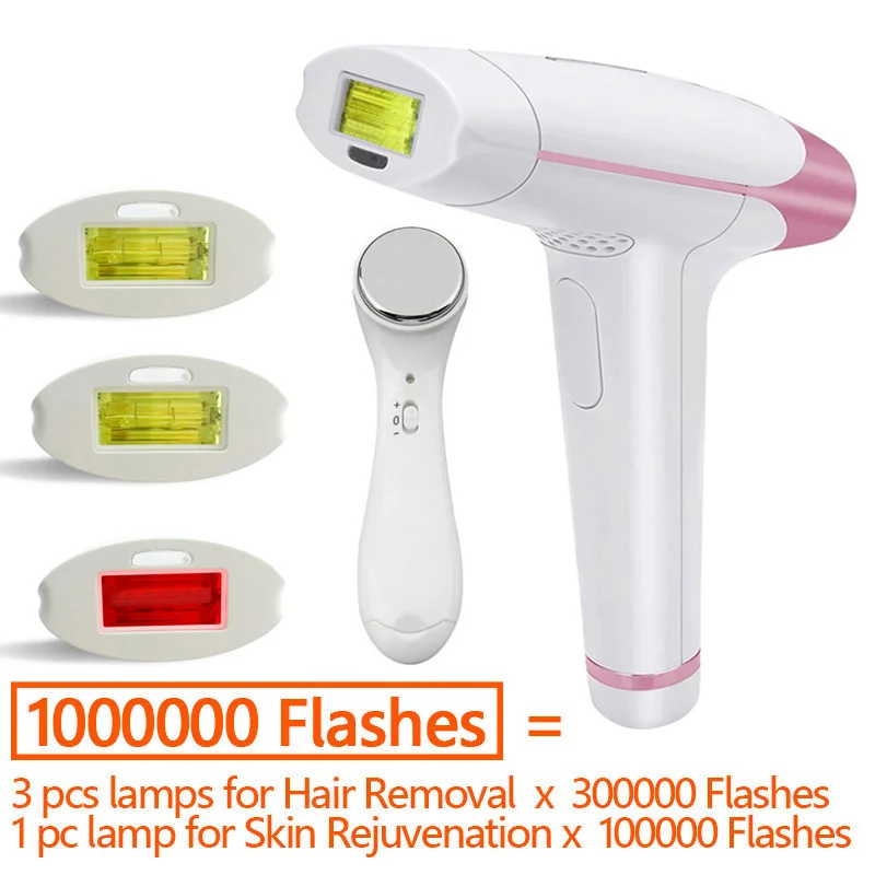 1000K Flash Massager Lescolton IPL лазерная эпиляция 1300000 импульсов 4 в 1 эпилятор машина для мужчин worPermanent бикини триммер электрический depilador - Цвет: 1000K Flash Massager