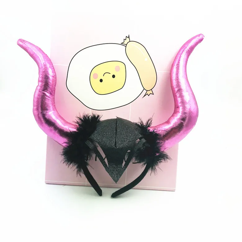Maleficent Devil Horn ободок с рогом повязка для волос вечерние сувениры Хэллоуин косплей-реквизиты для вечеринки Рождество Хэллоуин бант для волос