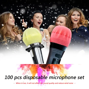 

100/200pcs Disposable Non-woven Microphone Cover Removal Windscreen Protective Mic Cap Pad for KTV Karaoke Supplies