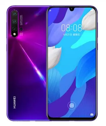Фиолетовый HuaWei Nova 5 Pro NFC Mobile Phone Octa Core 6.39'' Android 9.0 In-screen Fingerprint 48MP Google play GPU Turbo 40W SuperCharge - Цвет: Фиолетовый