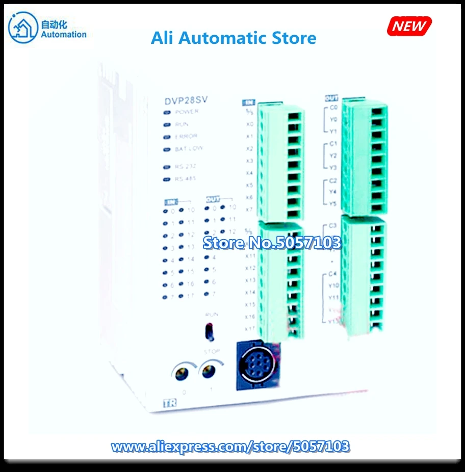 DVP28SV11S2 28-точка хоста 16DI 12DO PNP 24Vdc 0.5A 4-канальный 200K Вход