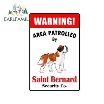 

EARLFAMILY 13cm x 8.6cm for Patrolled By Saint Bernard Car Sticker Surfboard Laptop Occlusion Scratch Windshield VAN Anime Decal