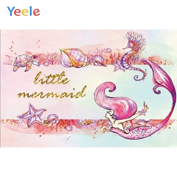 

Yeele Mermaid Shell Glitters Baby Shower Newborn Photography Backdrops Photophone Vinyl Photographic Backgrounds Photo Studio
