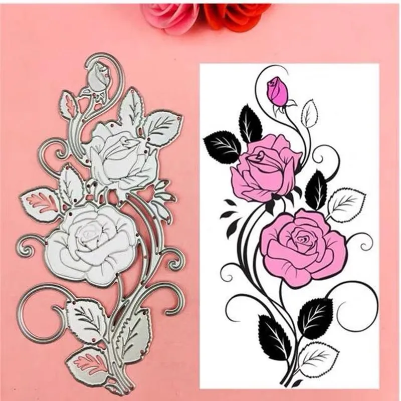New Rose Flower Metal Cut Muore Stencil Per Scrapbooking Timbro/Album Fotografico Goffratura Decorativa Carte Di Carta Fai-Da-Te