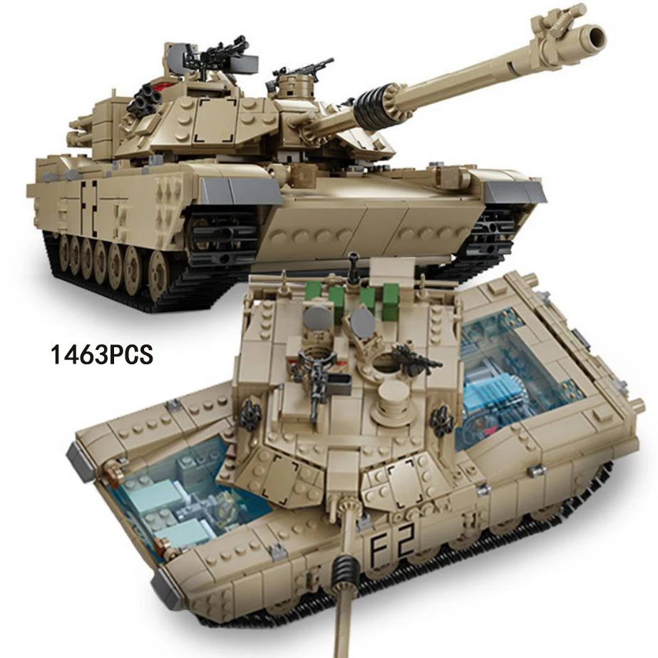 

1507pcs Military Army Series WW2 Tank F2 Model Building Blocks German Soldiers Figures Bricks Educational DIY Toy WJ008
