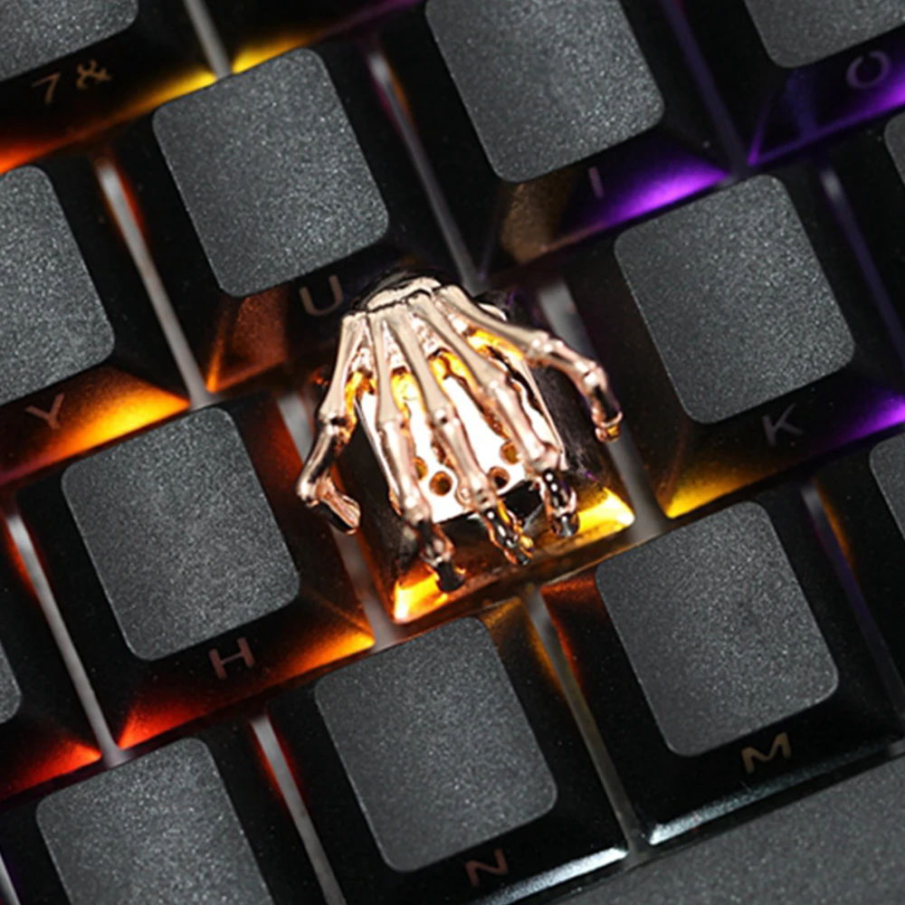 

Backlight Hand Bone Metal Keycap ESC For Cherry MX Switch Mechanical Keyboard Gold Silver Rose Gold Color Cap Keyboard DIY