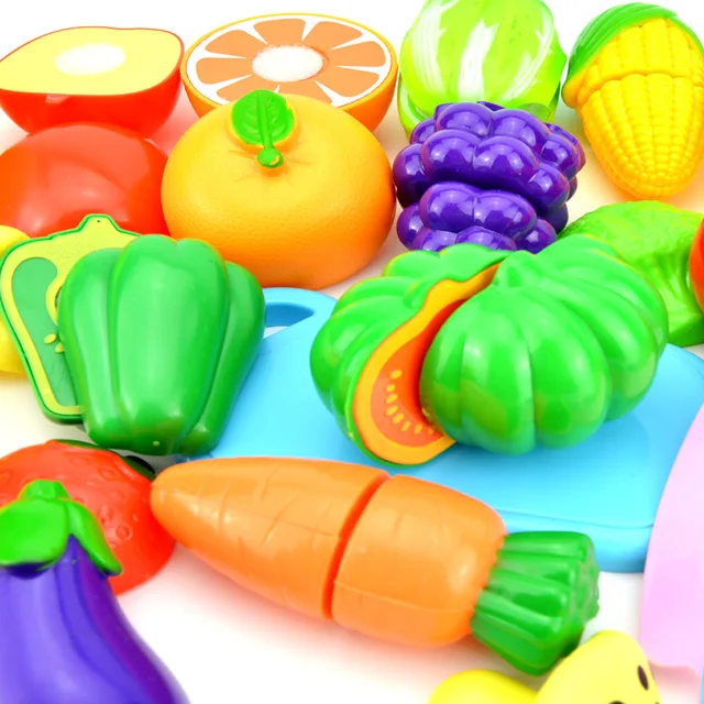 Pretend Play Toys Plastic Food Cutting Fruit Vegetable Pretend Play Children Kitchen Toys Montessori Learning Educational Toys 5