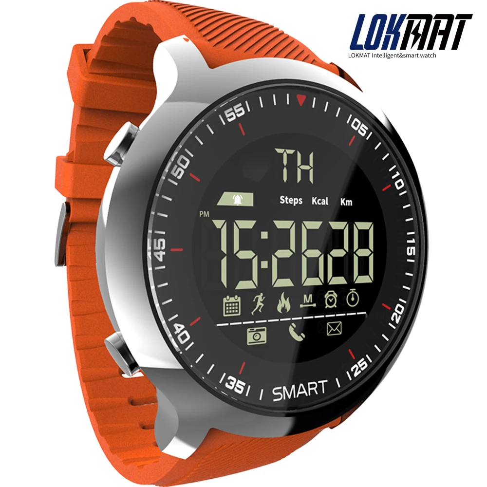 Lokvirus-Montre connectée de sport MK18 pour hommes, podomètre, rappel de  message, écran LCD, BT, natation, chronomètre pour iOS, Android