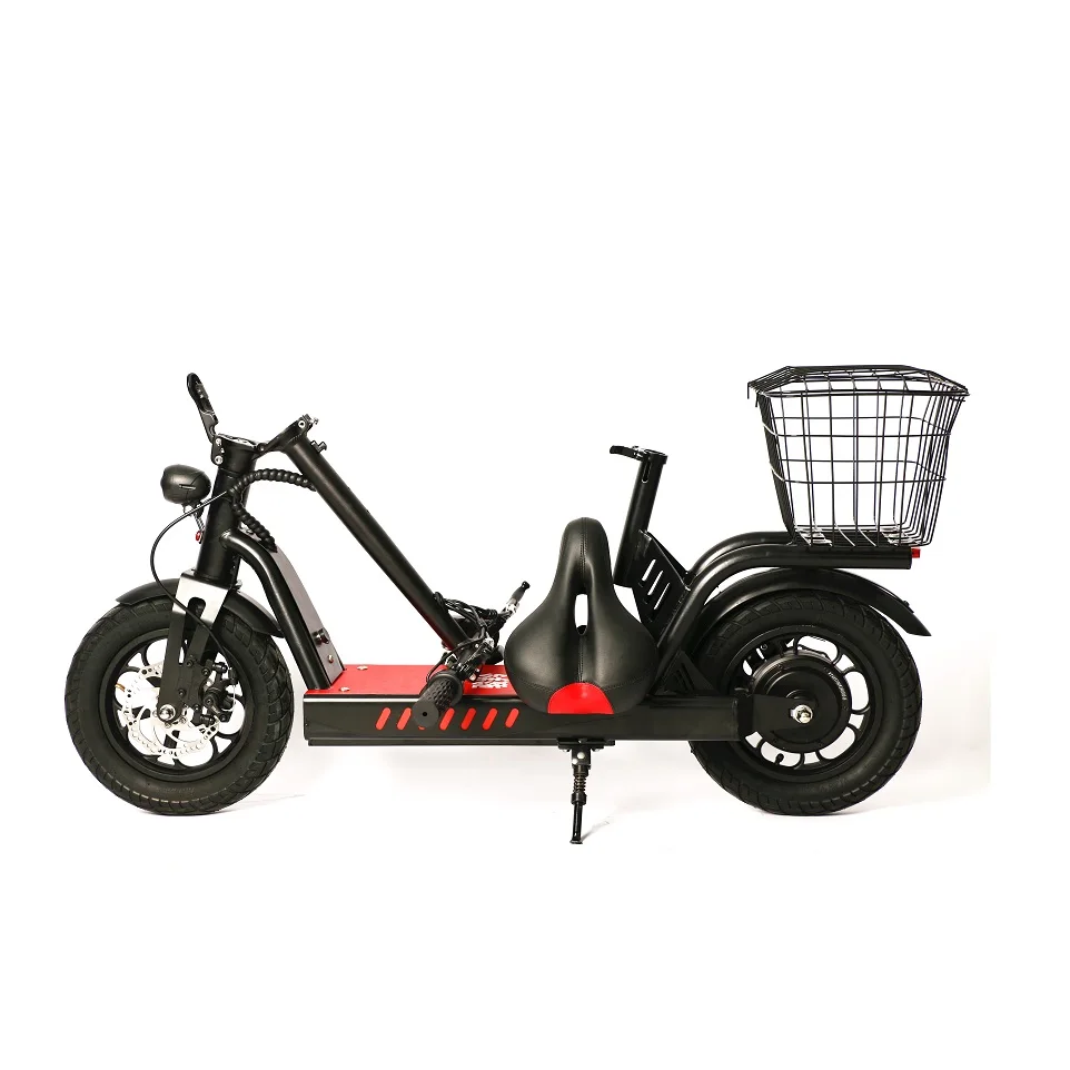 Electric Foldable Scooter with Seat-Well-build. High-quality carbon steel