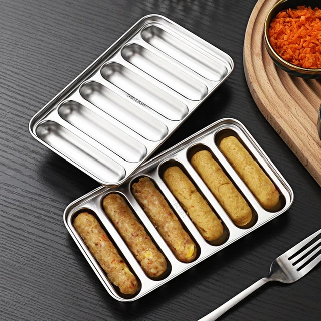 2PCS Sausage Stainless Steel Sausage Homemade Hot Dog 6 Cavity Sausage Food  Supplement Meat Glow Cookies Tray 11x13 Baking Pan - AliExpress