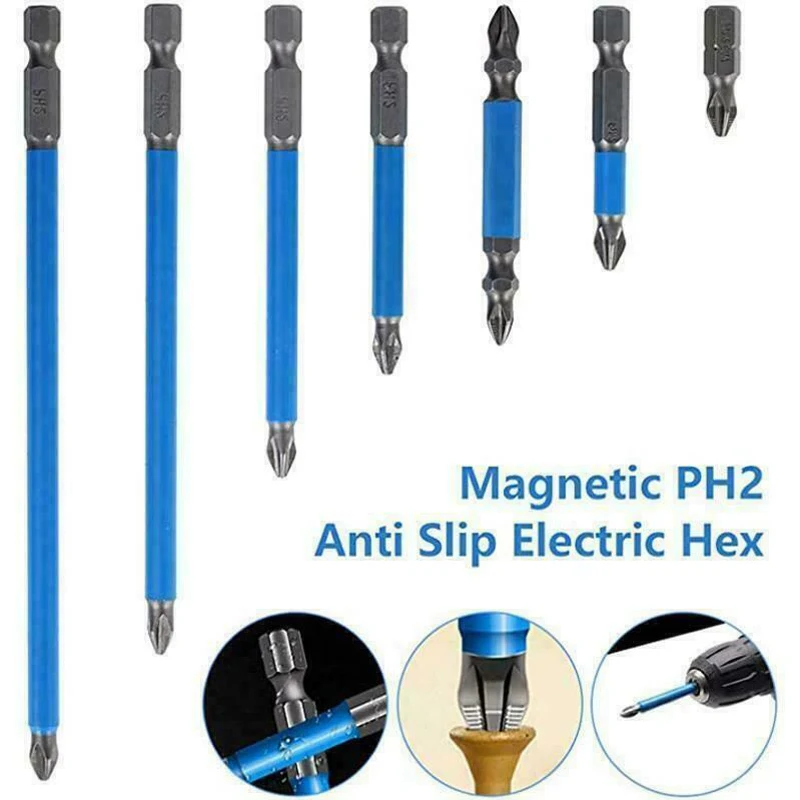 

7pcs Alloy Steel Anti-slip Single Head Cross Bit Drill Head Screwdriver Bits Hand Tools Magnetic Screwdriver Drill Bits Set