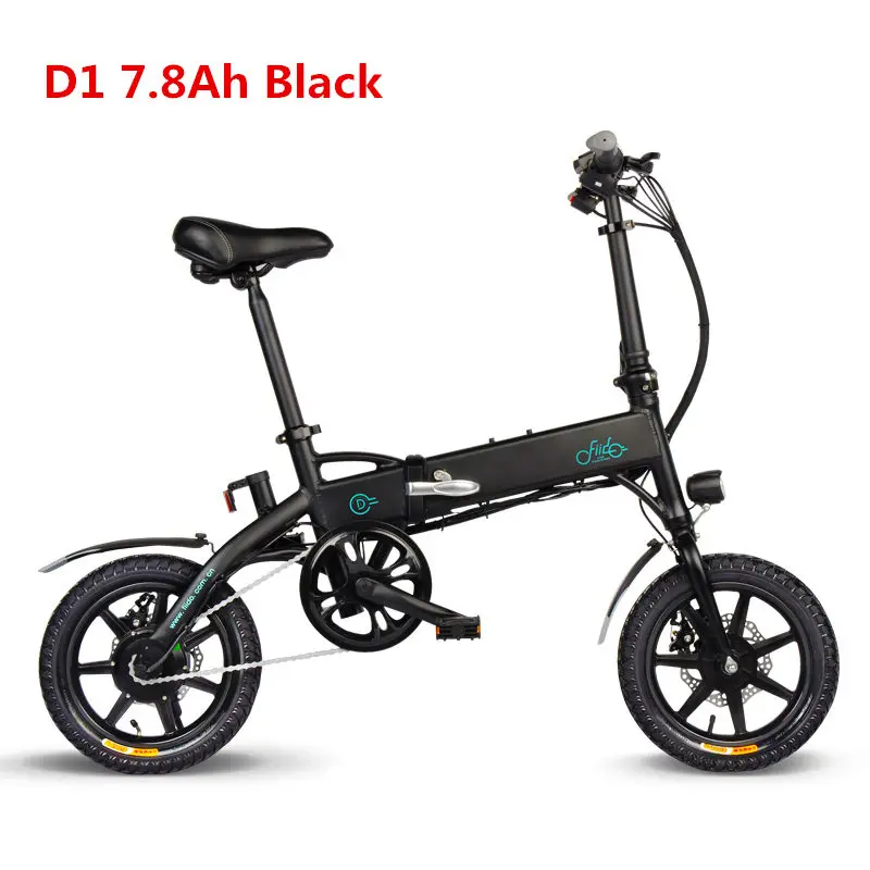 FIIDO D1 D2 D3 5.2Ah 7.8Ah 10.4Ah Электрический велосипед двойной дисковый тормоз 36V 250 W/300 W Алюминий сплав смарт складной электрический велосипед - Цвет: D1 7.8Ah  black