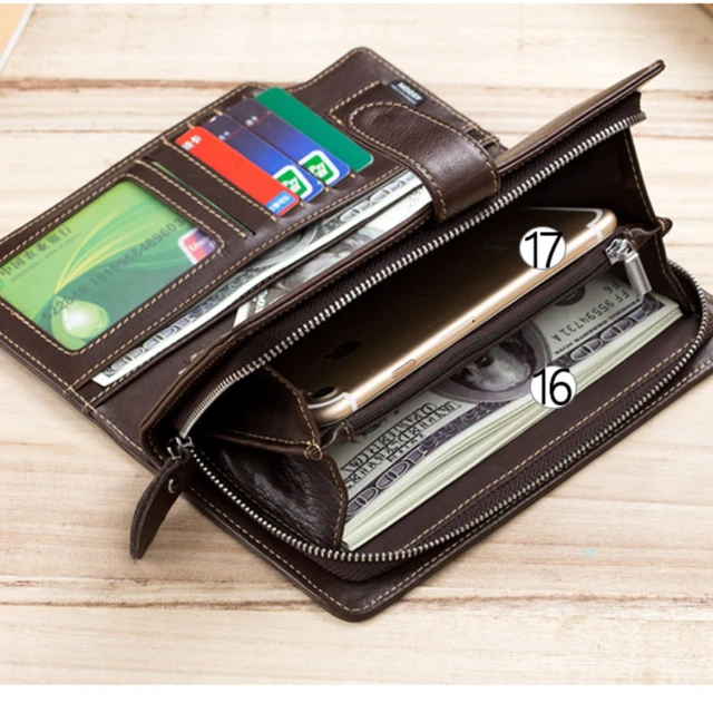 Men Leather Wallet Clutch Purse Designer Card Holder