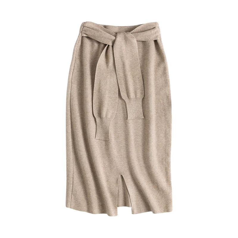 Корейский стиль, высокая талия, женские длинные юбки, осень, уличная одежда, эластичная длинная юбка, модные новые юбки, плюс размер, Зимняя юбка