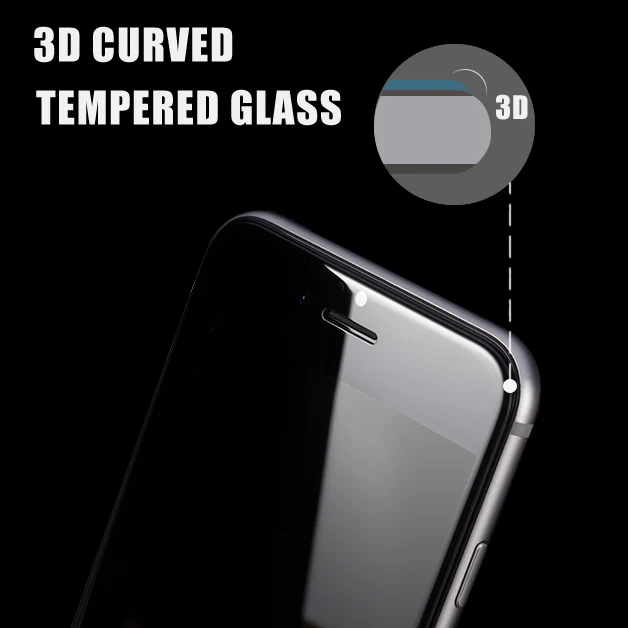 Для iPhone 6 6s Plus 7 8 Plus полноразмерный чехол цветной 3D изогнутый закаленное стекло протектор экрана 3D Передняя защитная пленка