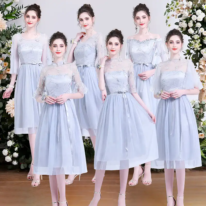 pale mauve bridesmaid dresses