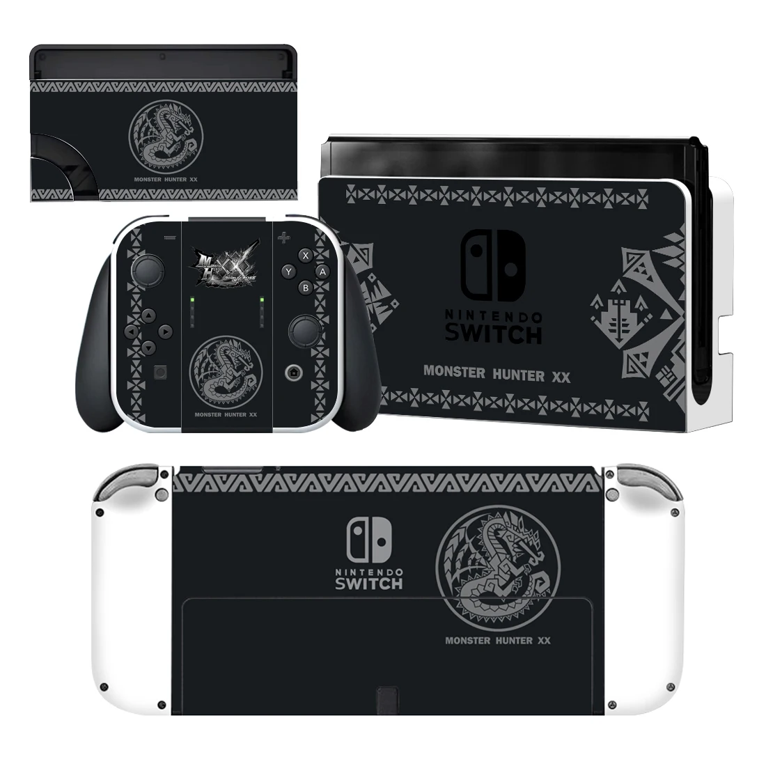 Monster Hunter Xx Nindodoswitch Skin Cover Sticker Decal Per Nintendo Switch Oled Console Joy-Con Controller Dock Vinyl