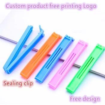 

100-500PCS Custom Logo Seal Pour Food Storage Bag Clip Snack Sealing Clip Keeping Fresh Sealer Clamp Plastic Helper Food Saver