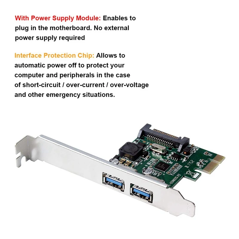 Pci-E к Usb3.0 два порта карты расширения адаптер PCI Express Nec720202 основной чип управления для настольного ПК