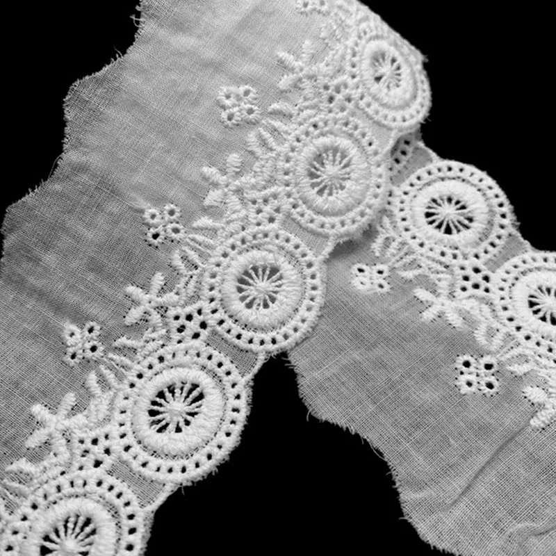 

15 ярдов, винтажная хлопковая вышитая кружевная отделка, шнурки для одежды, тканевая лента, отделка, «сделай сам», Швейные аксессуары, ширина 6 см