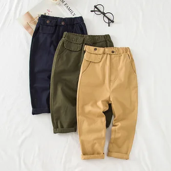 

Boys Pants Casual Elastic Waist Spring Autumn Trousers 2 3 4 5 6 Years Toddler Baby Sweatpants Waist Pack Fashion Kids Pants New