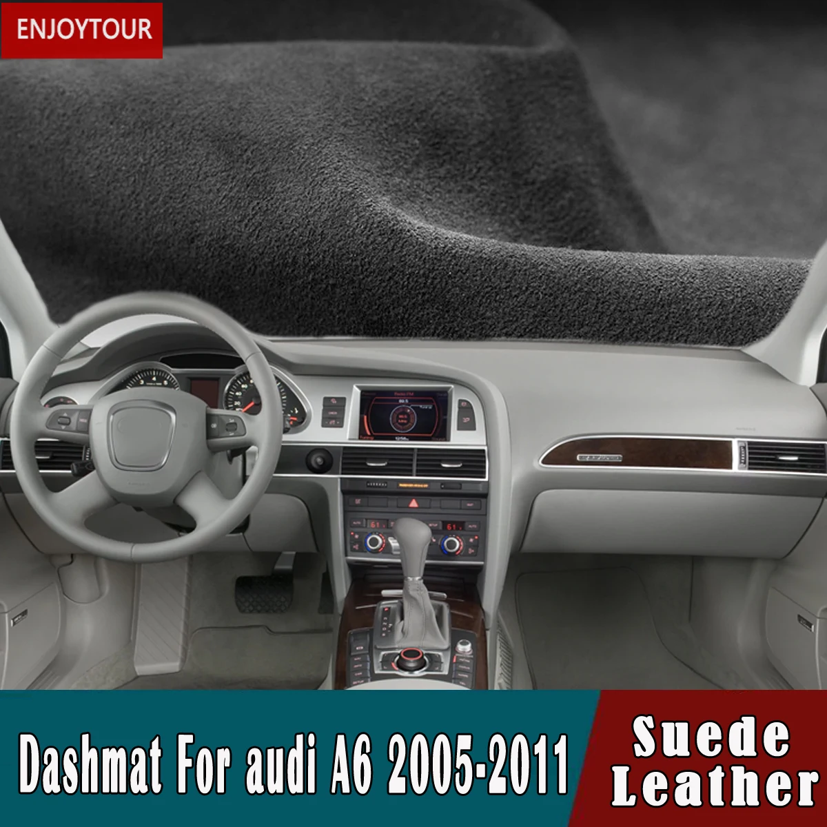 Для audi a6 s6 rs6 c6 allroad avant 2005 2011 замшевый кожаный коврик для приборной панели, Накладка для приборной панели, коврик для приборной панели, нескользящий автомобильный коврик
