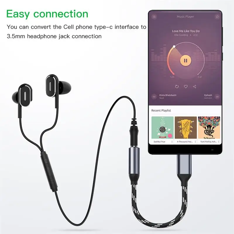Переходник с USB C на 3 5 мм разъемом типа для наушников и аудиоконвертера кабель Huawei