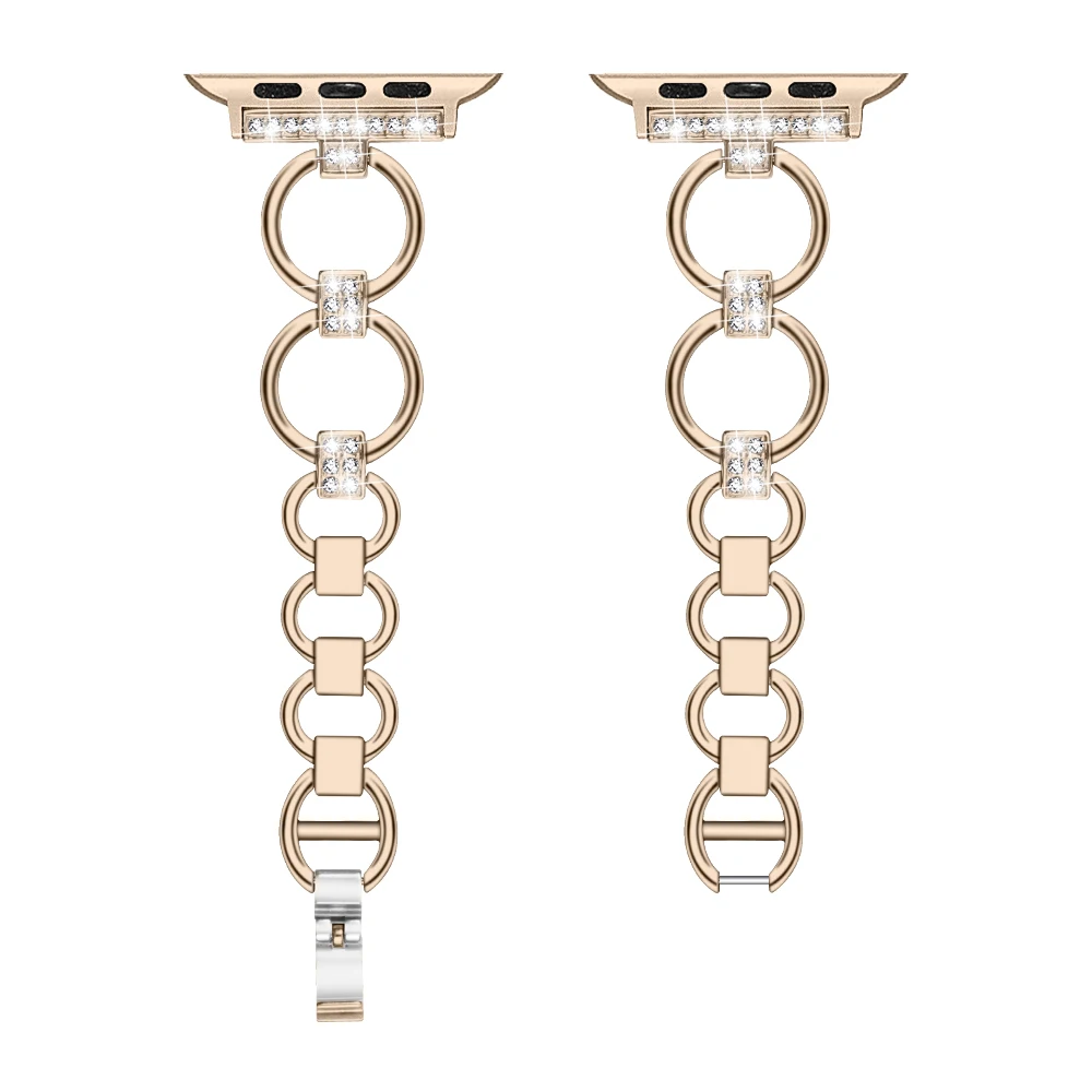 champagne gold Joyozy модный металлический ремешок для часов 38 мм 40 мм 42 44 мм для ремешок для часов аpple браслет из нержавеющей стали ремешок для часов аpple s - Цвет ремешка: champagne gold