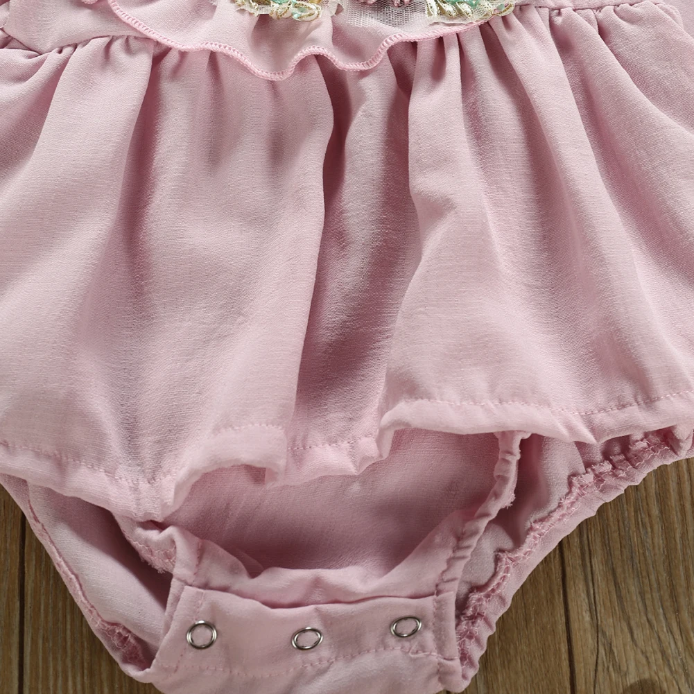 Autumn Kids Baby Girl Clothes Ruffle 3D Flower Long Sleeve Romper Jumpsuit Outfits