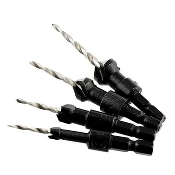 

4pcs/set HSS Countersink Drill Bit 6,10, 13, 16 + Quick Change Hex Shank Wrench