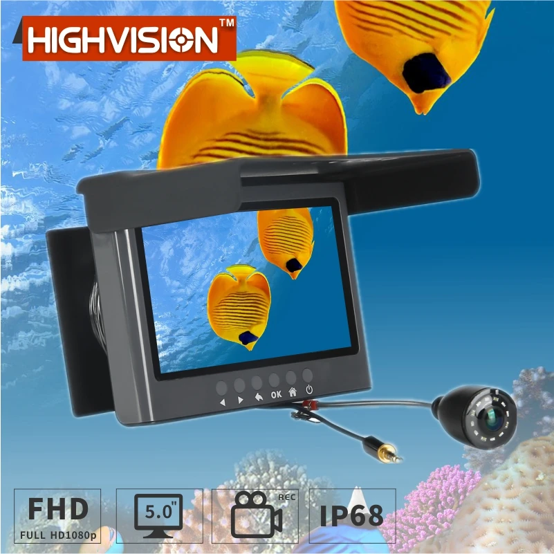 

20M Cable Camera Fish Finder Infrared LED 5.0 Inch Fishing Surveillance HD 2 Megapixel Underwater Camera With 1080P Recording