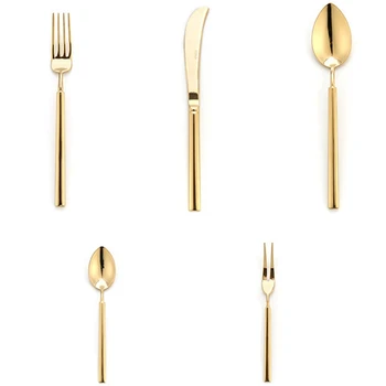 

Cutlery Set Western Knife Metal Fork Contracted Spoon Tableware Keenness Drop Shape Dinner Tableware Stainless Steel 5Pcs/Set