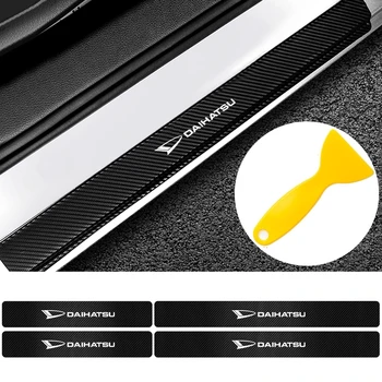

For Daihatsu 4PCS Car Door Sill Sticker Carbon Fiber Scuff Cover Protector Anti-Scratch Auto Waterproof Sticker Car Decor Decal
