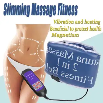 

NEW 2 in 1 Sauna Slimming Massage Fitness Belt Body Massager Vibrating Heating Abdominal Muscle Exerciser Belts Fat Burner