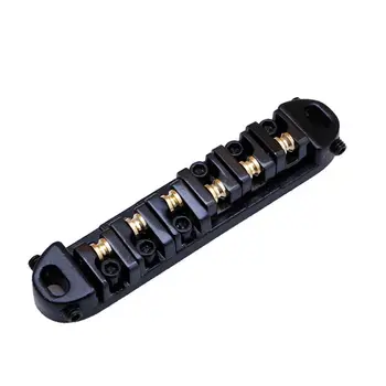 

Durable Roller Saddle Locking Black Chrome Metal Bridge Fit for Electric Guitar