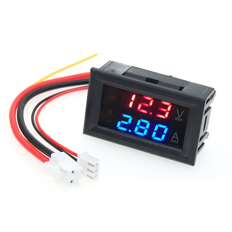 0 28 &quotсветодиодный DC0-100V 10 А цифровой вольтметр Амперметр 2 в 1 мультиметр 12 В/24 В