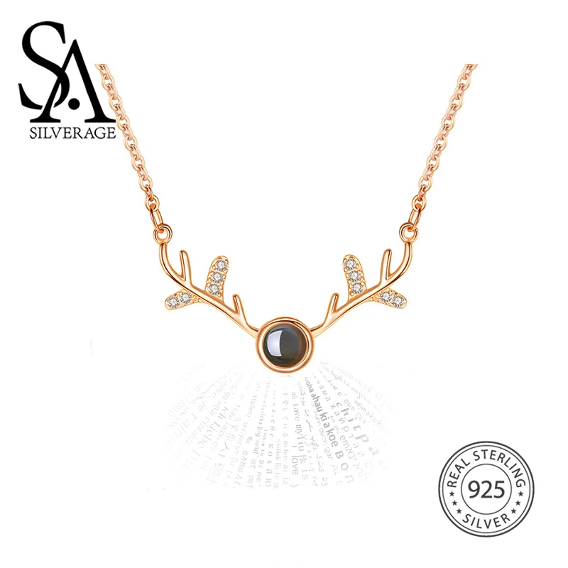 

SA SILVERAGE Pendant S925 New Female Sterling Silver A Deer Has Your Sterling Silver Necklace S925 Silver Necklace Birthday Gift